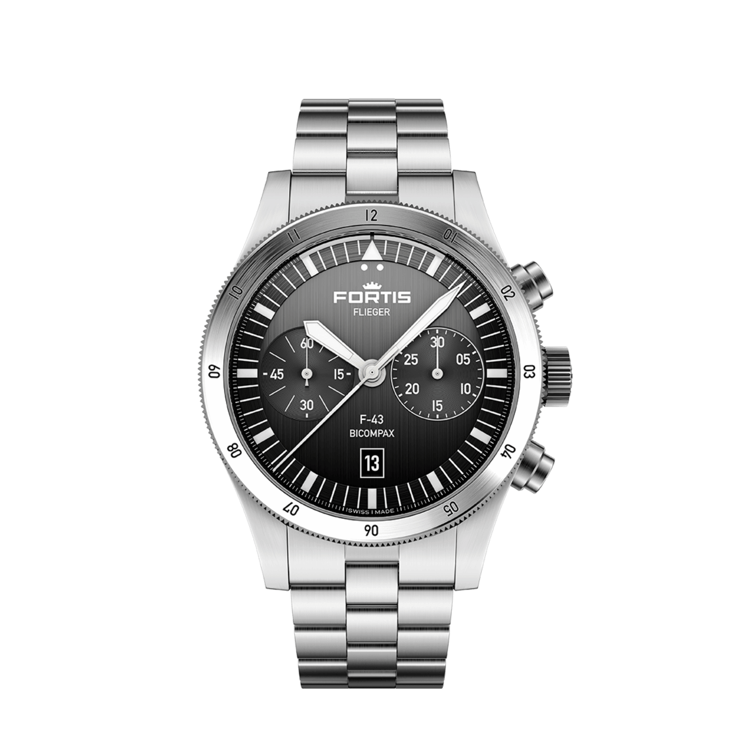 Flieger F-43 Bicompax Black BB / Front