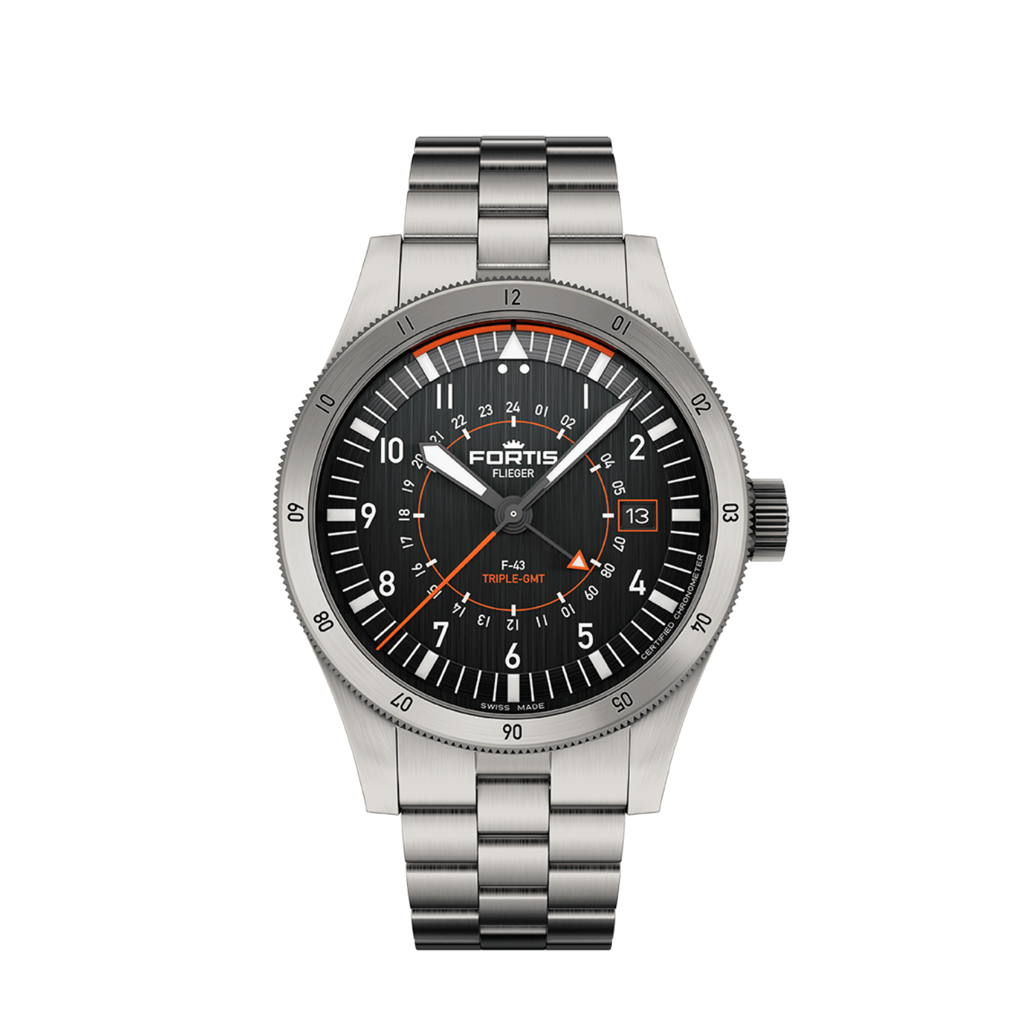 Flieger F-43 Triple-GMT Original BB / Front