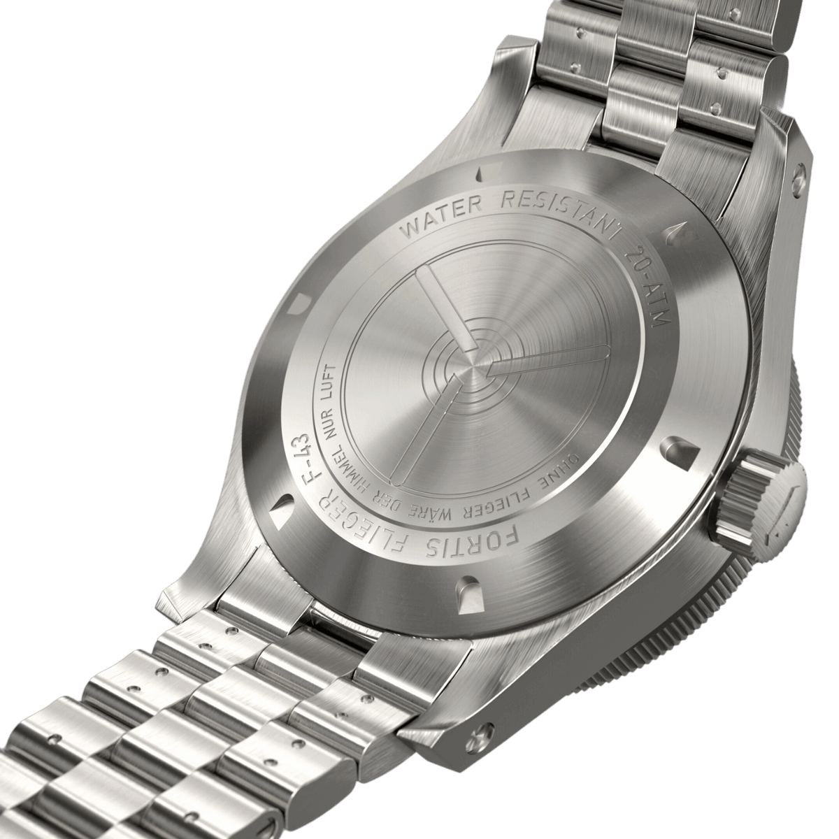 Flieger F-43 Triple-GMT Titanium Orange BB / caseback